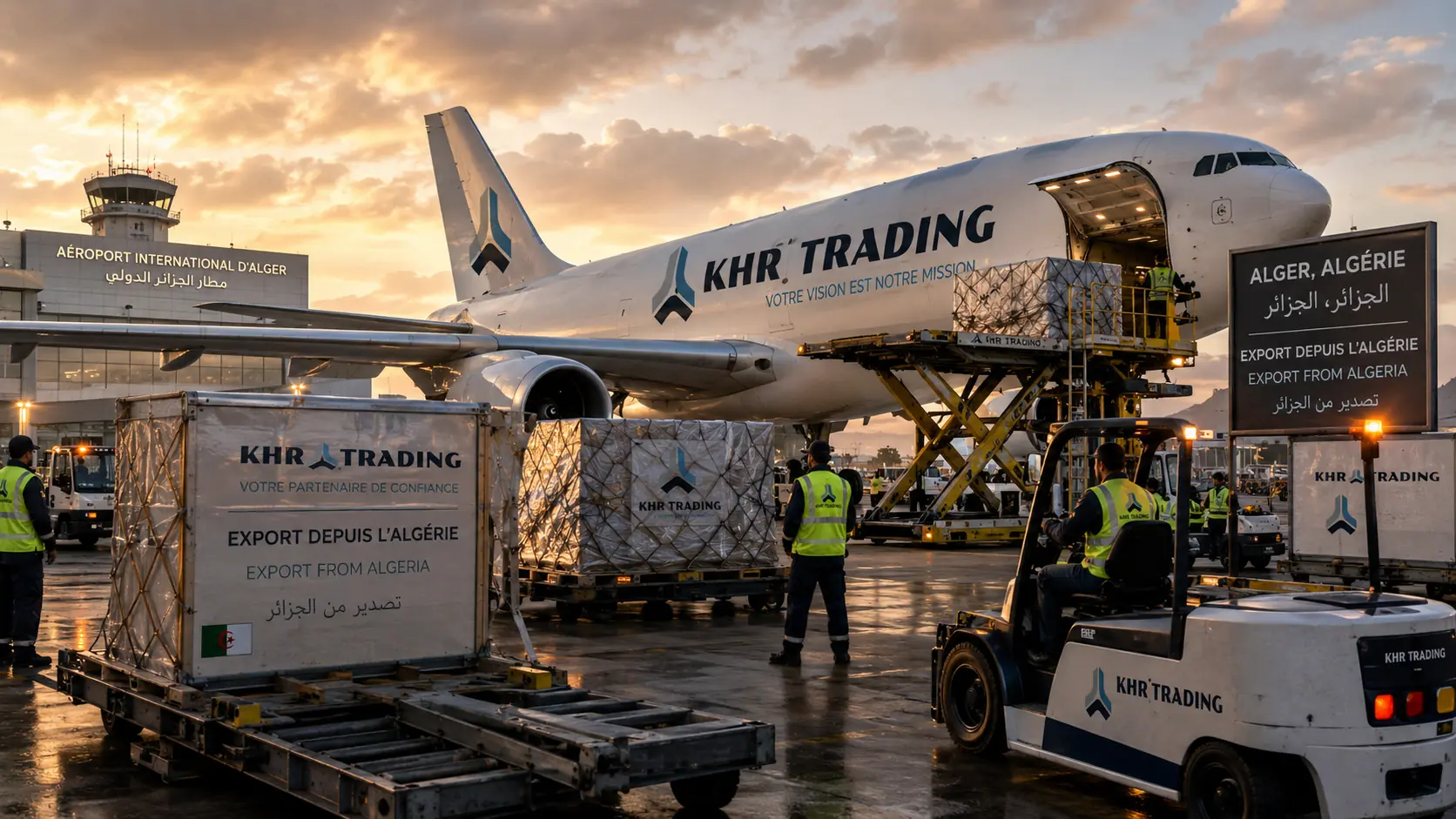 Illustration d’un chargement de fret aérien KHR Trading
