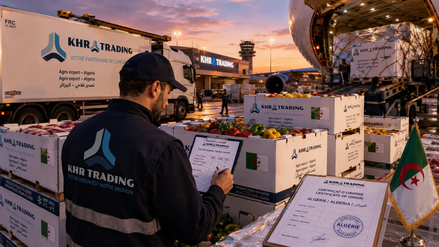 Export freight prepared at Algiers airport