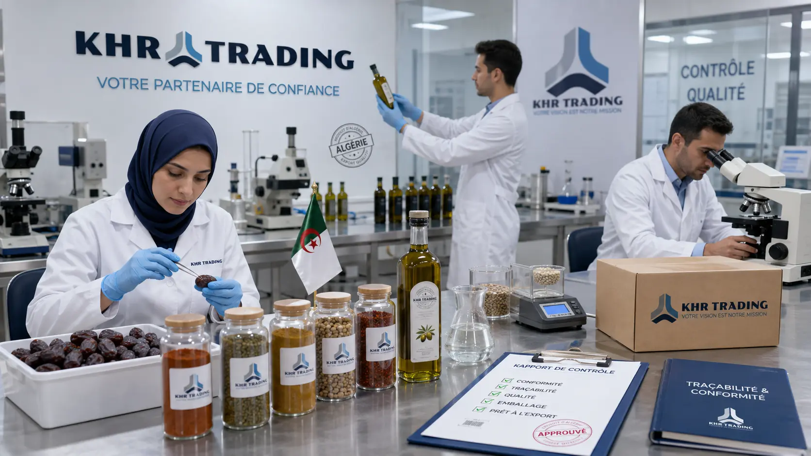 Illustration d’un contrôle qualité de produits destinés à l’export